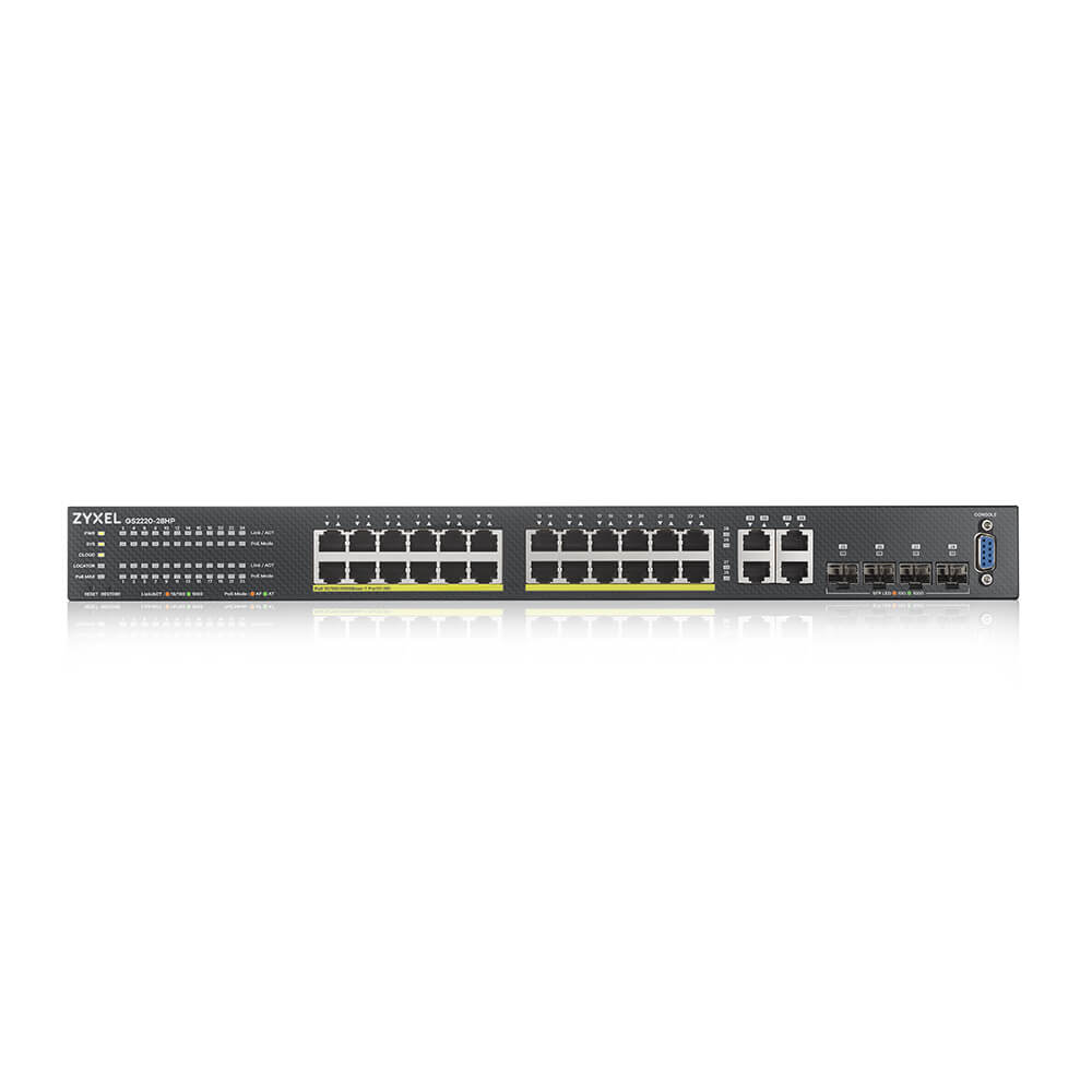 Switch Gestionado Gigabit PoE+ 24 Puertos 4 SFP Combinados ZyXEL GS2220-28HP