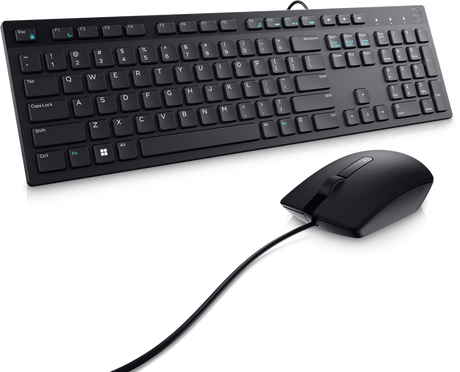 Set teclado y mouse alámbrico USB – Dell KM300C – QWERTY Inglés – Negro