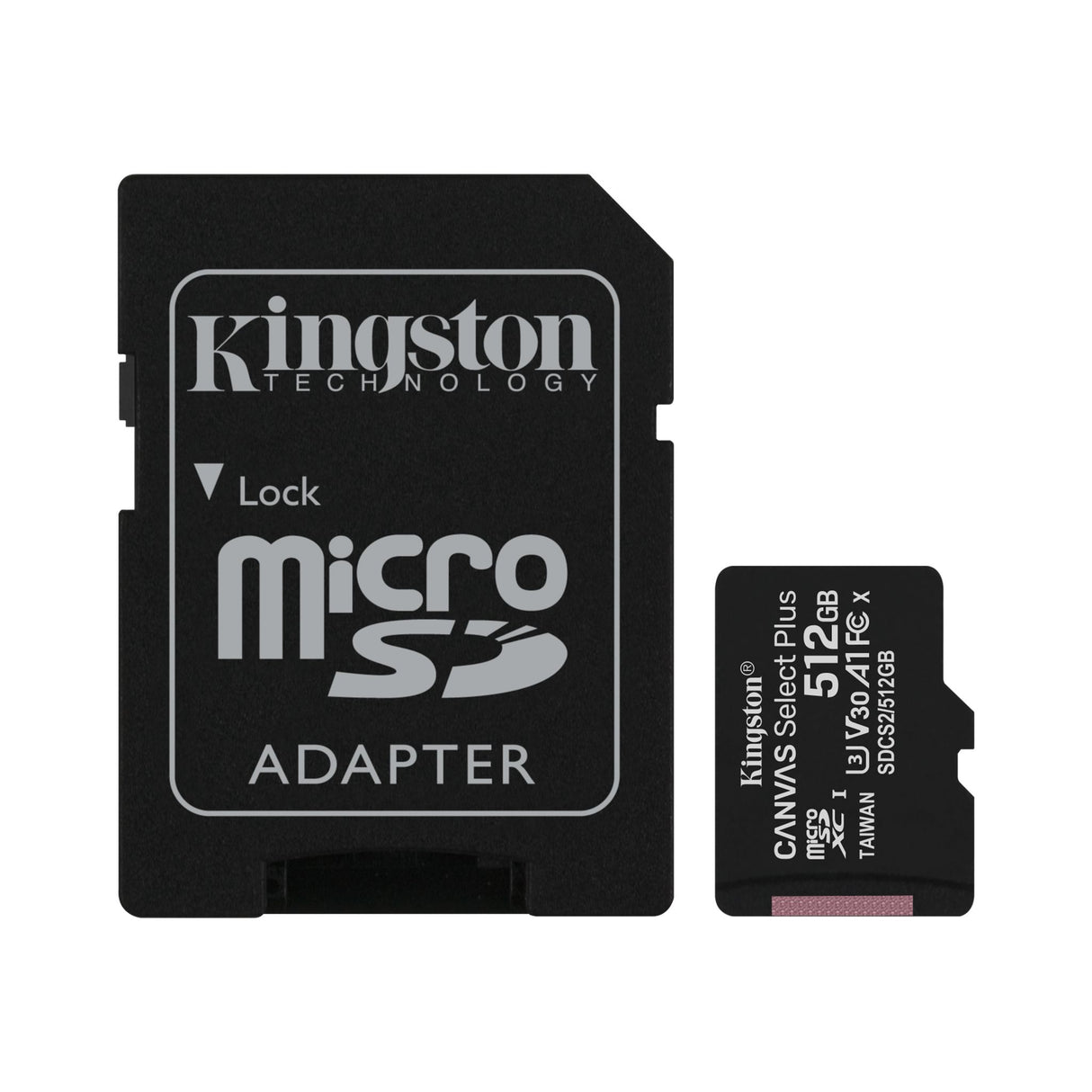 Tarjeta microSD de alto rendimiento Kingston Canvas Select Plus 512 GB con adaptador SD