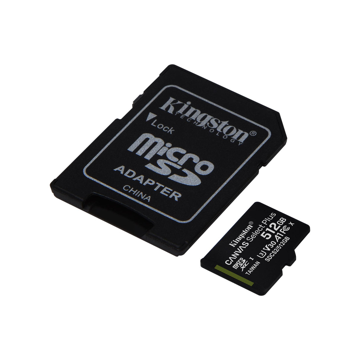 Tarjeta microSD de alto rendimiento Kingston Canvas Select Plus 512 GB con adaptador SD