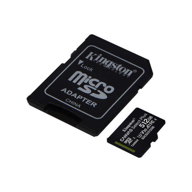 Tarjeta microSD de alto rendimiento Kingston Canvas Select Plus 512 GB con adaptador SD
