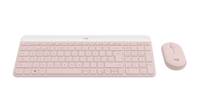 Set Teclado y Mouse Inalámbrico Español Logitech Rosado