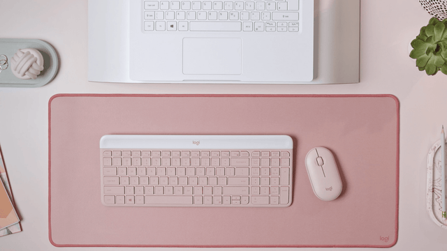 Set Teclado y Mouse Inalámbrico Español Logitech Rosado