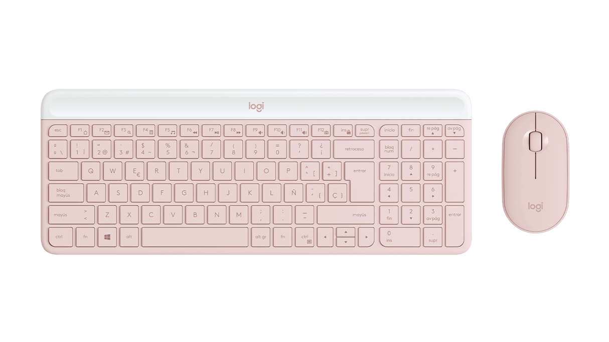 Set Teclado y Mouse Inalámbrico Español Logitech Rosado