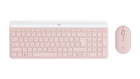 Set Teclado y Mouse Inalámbrico Español Logitech Rosado