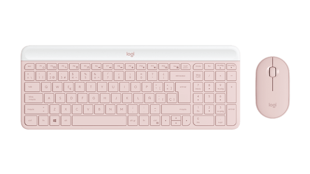 Set Teclado y Mouse Inalámbrico Español Logitech Rosado