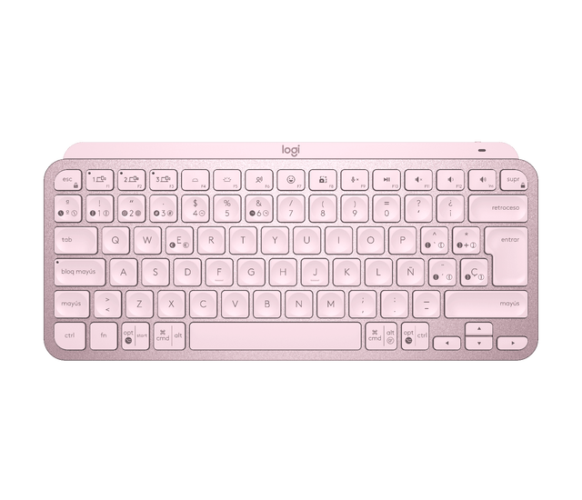 Teclado Inalámbrico Delgado Español Logitech MX Keys Mini Rosado