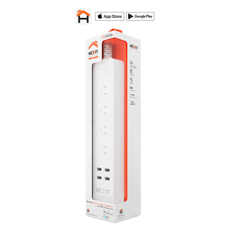 Regleta Inteligente Wi‑Fi Nexxt Solutions NHP‑E610 – 4 Tomas + 4 Puertos USB – 1875W – Compatible Alexa/Google