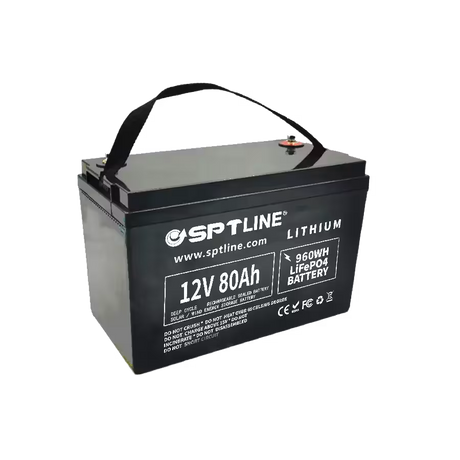 Batería de Litio SPTLINE LiFePO4 12V 80Ah – Larga Duración – BMS Integrado – Panel Solar / UPS