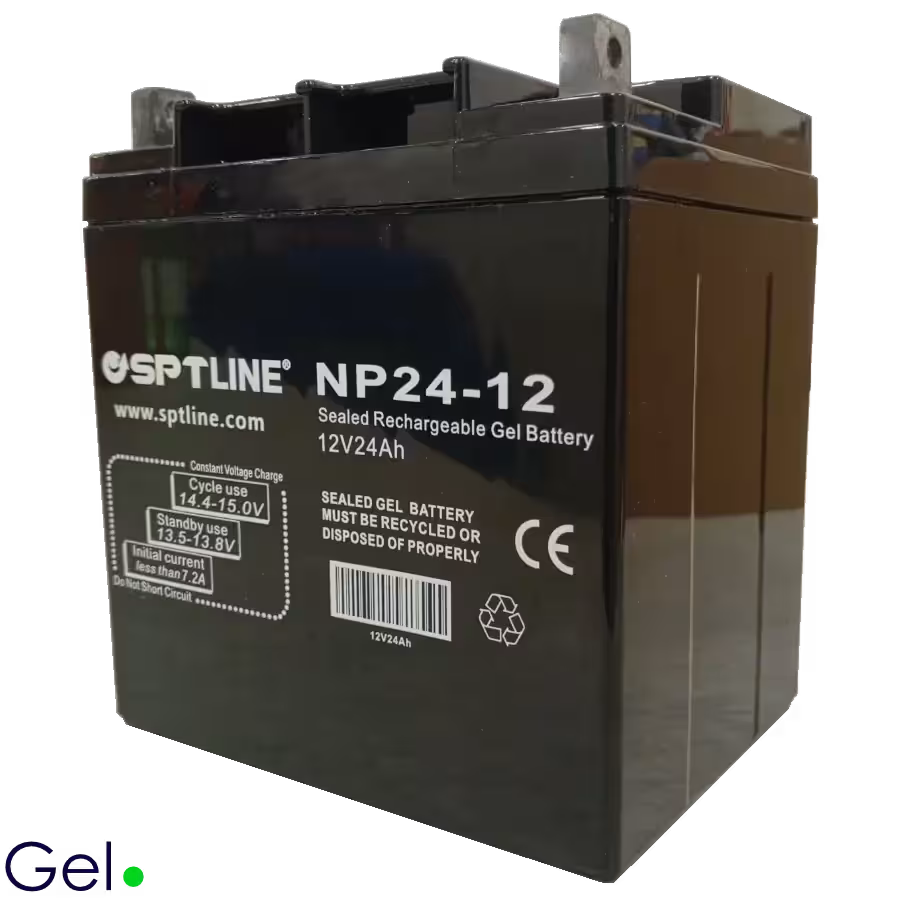 Batería de Gel SPTLINE 12V 24Ah – Sellada VRLA – Ciclo Profundo – Baja Autodescarga