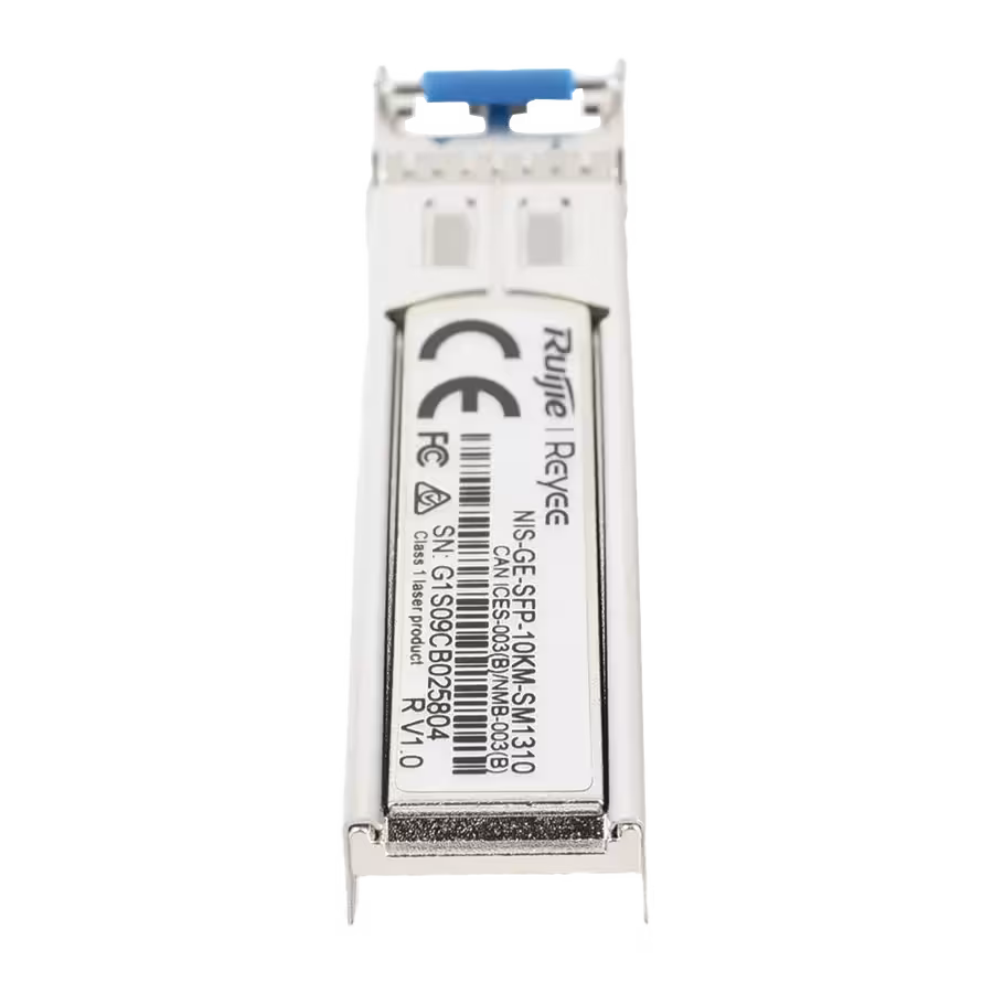 Módulo Transceptor de Fibra Óptica Ruijie NIS‑GE‑SFP‑10KM‑SM1310 – Gigabit – 10 km – Monomodo 1310 nm