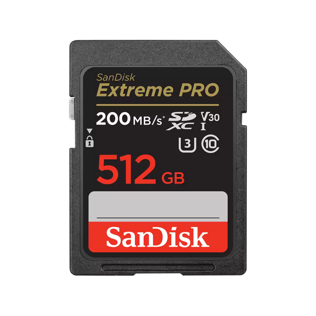 Tarjeta de Memoria SDXC 512GB SanDisk Extreme Pro UHS‑I – V30/U3/Class10 – SDSDXXD‑512G‑GN4IN  
