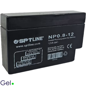 Batería SPTLINE 12V 0.8Ah – Gel Sellada – Libre de Mantenimiento – Larga Vida Útil