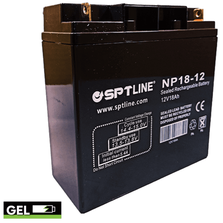 Batería de Gel SPTLINE 12V18AH – Sellada VRLA – Baja Autodescarga – Respaldo para UPS / Equipos Médicos
