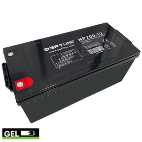 Batería de Gel SPTLINE BAT12V200A – 12V 200Ah – Ciclo Profundo – Sin Derrames – Cero Emisión de Gases