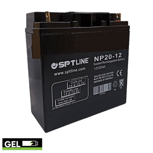 Batería de Gel SPTLINE 12V 20Ah (BAT2012) – Sellada VRLA – Baja Autodescarga – Respaldo para UPS / Equipos Médicos