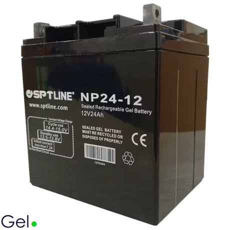 Batería de Gel SPTLINE 12V 24Ah – Sellada VRLA – Ciclo Profundo – Baja Autodescarga
