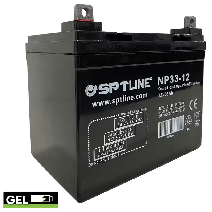 Batería de Gel SPTLINE 12V 33Ah (BAT12V33A) – Sellada VRLA – Cero Derrames – Baja Autodescarga