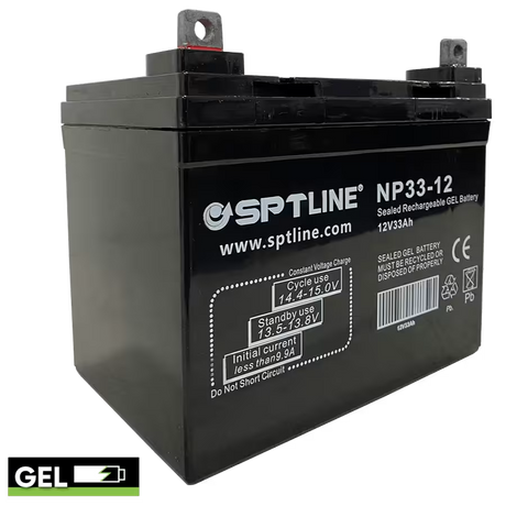 Batería de Gel SPTLINE 12V 33Ah (BAT12V33A) – Sellada VRLA – Cero Derrames – Baja Autodescarga