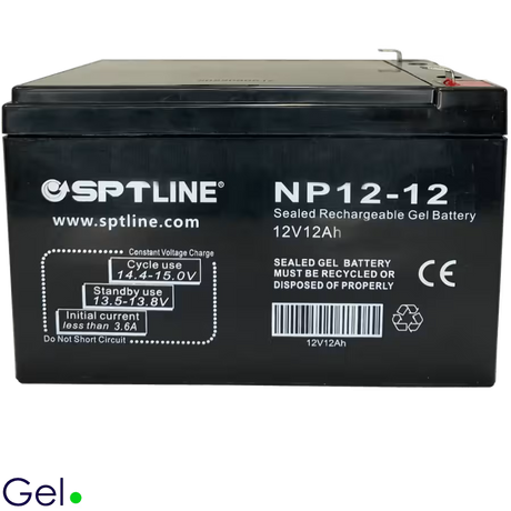 Batería SPTLINE 12V 12Ah Gel – BAT12V12AH