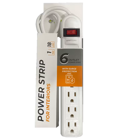 Regleta SPTLINE SW‑PS08A – 6 Tomas de Corriente – Protección contra Sobretensiones