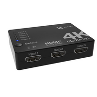 Switch HDMI 5 entradas / 1 salida – 4K UHD Xtech XHA‑430 – Control remoto – Negro