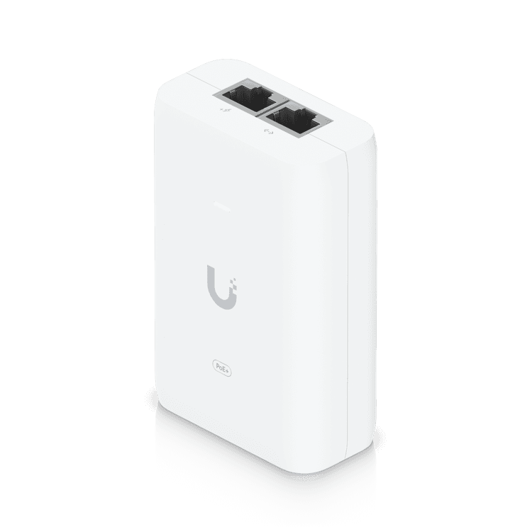 Inyector PoE+ Ubiquiti U‑PoE+ – 30 W – Gigabit – IEEE 802.3at