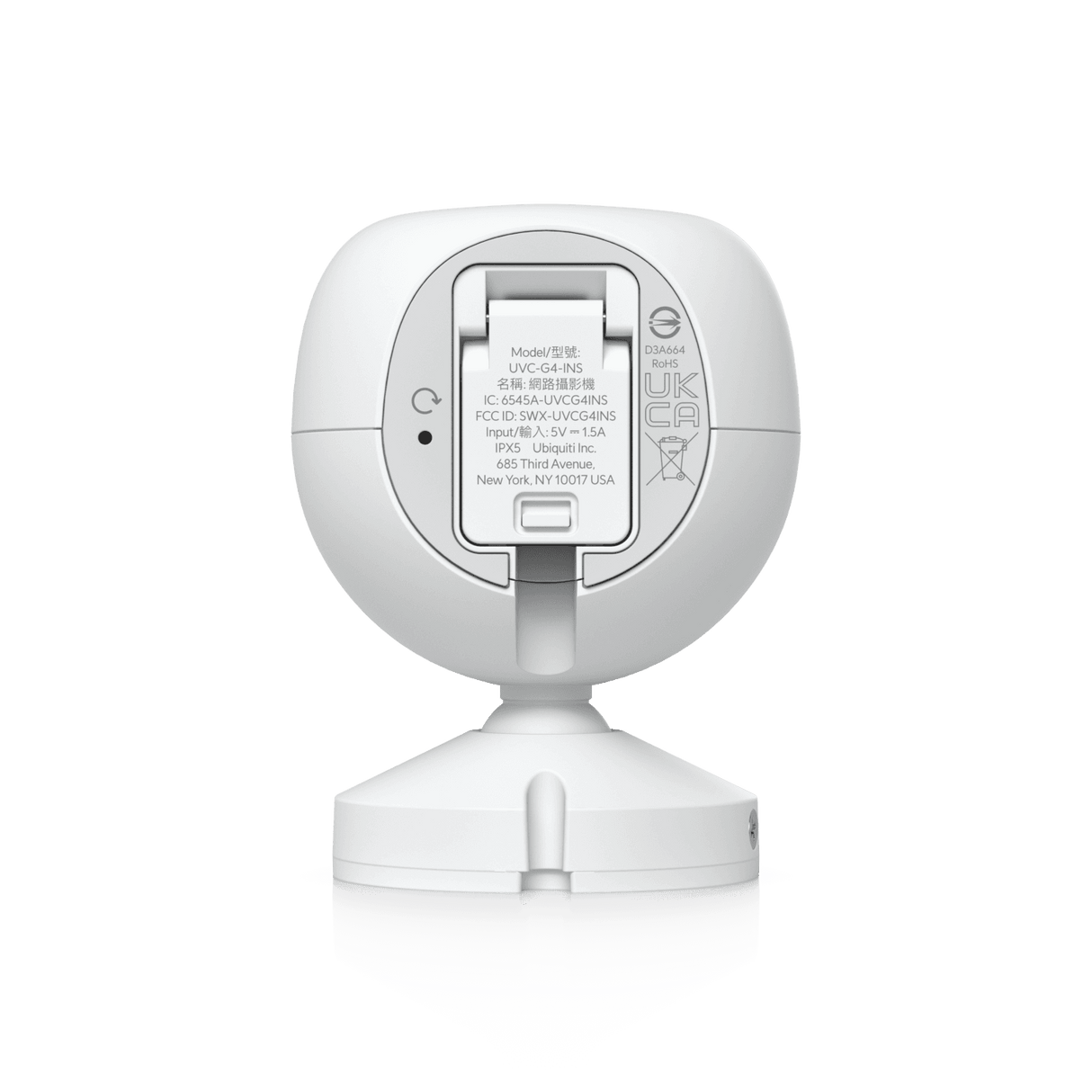 Cámara compacta – Ubiquiti UniFi G4 Instant – 4MP – 2K – Wi‑Fi – Audio bidireccional – IR 6m – IPX5 – IK04 – Montaje en pared (UVC‑G4‑INS)