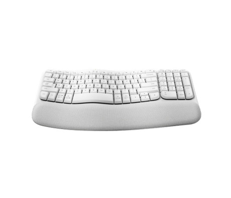 Teclado Inalámbrico Ergonómico Español Logitech Wave Keys Blanco Hueso