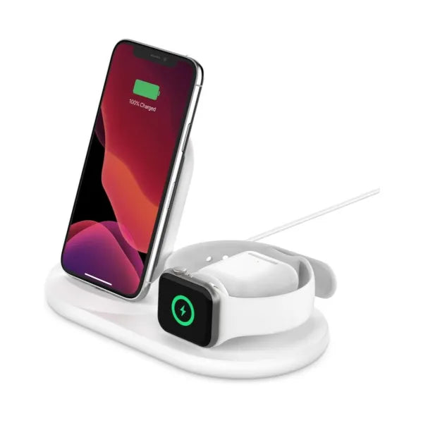 Wireless charging stand BOOST CHARGE 3-in-1 Belkin Blanco