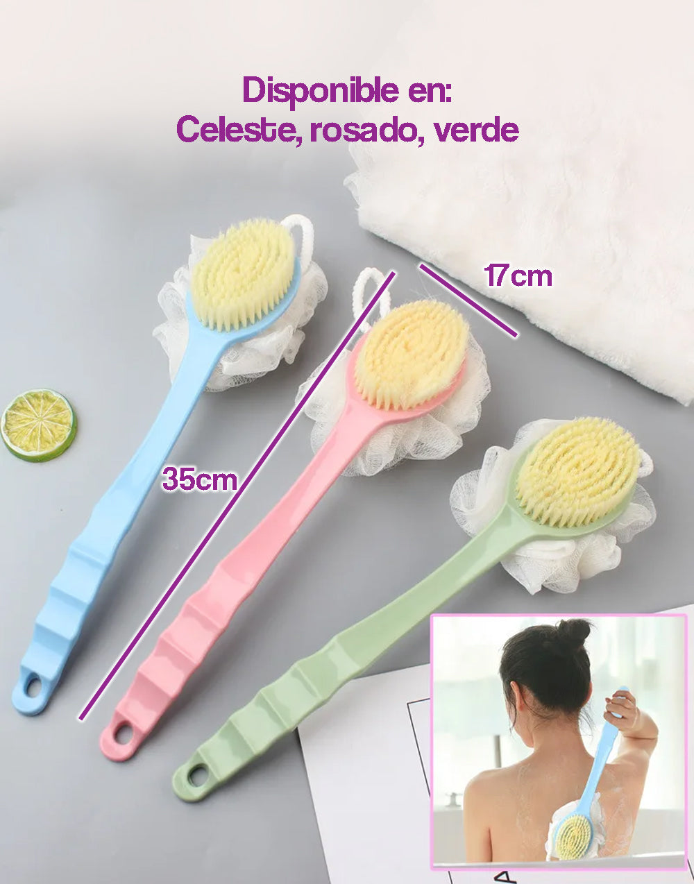 Cepillo para baño 2 en 1