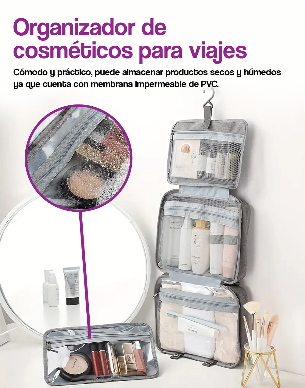 Organizador de cosméticos para viajes