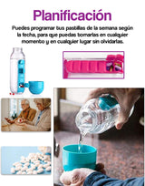 Termo o botella de agua con pastillero