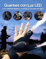 Guantes con linterna recargable