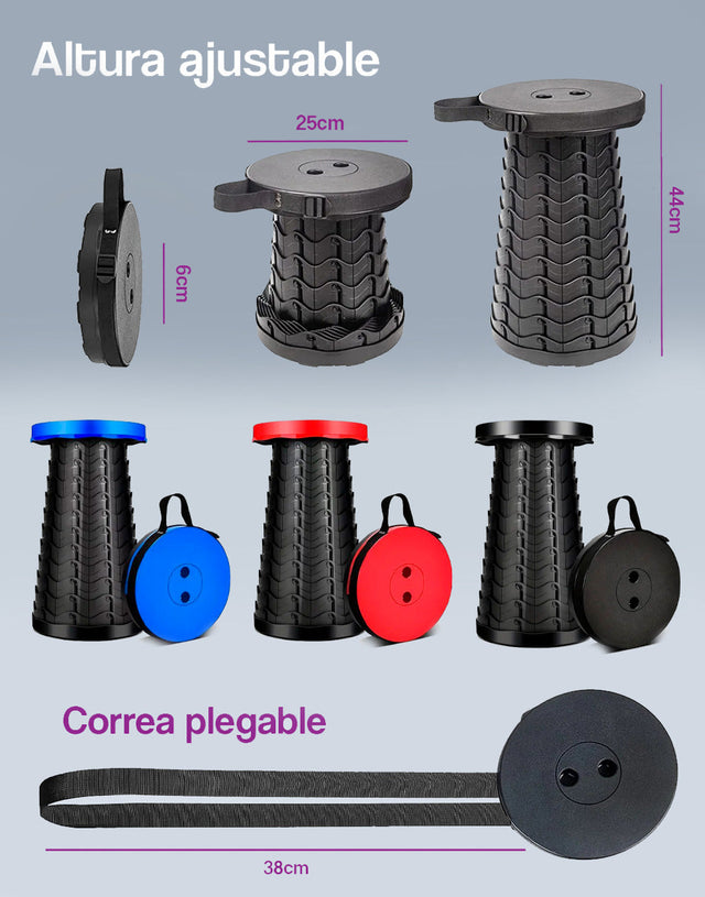 Taburete plegable portátil de plástico