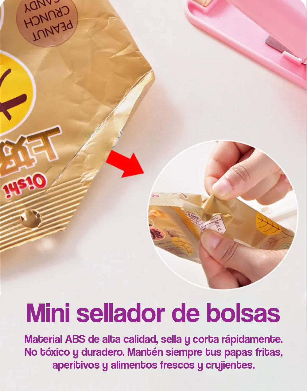 Mini sellador de bolsas