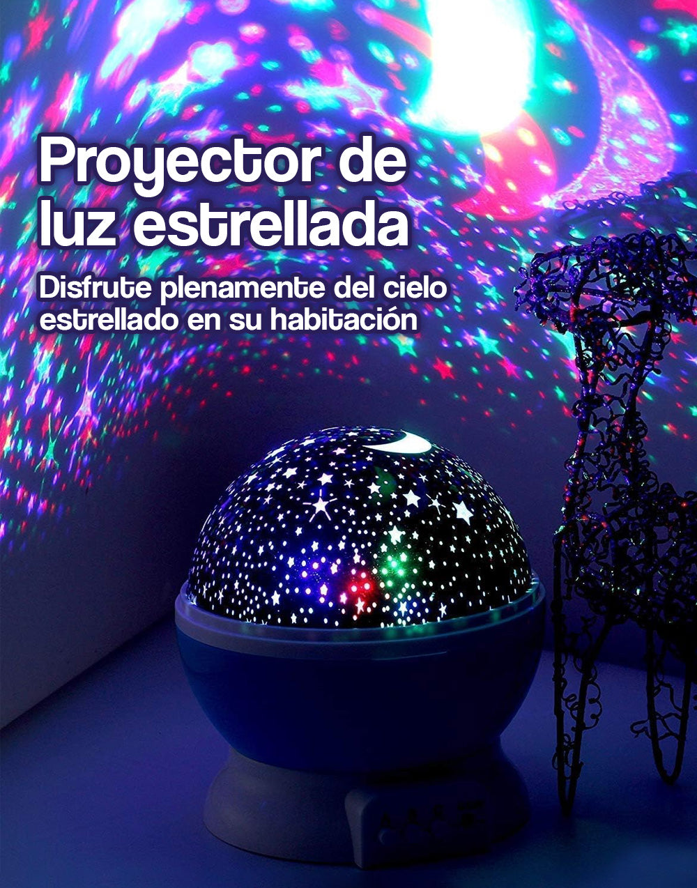 Proyector de estrellas de luz nocturna LED para niños